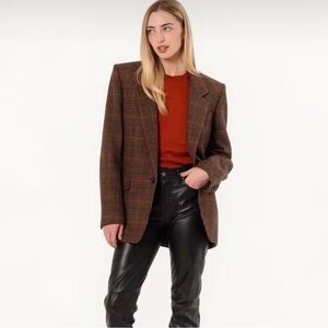 Vintage Sag Harbor Plaid Oversized Blazer